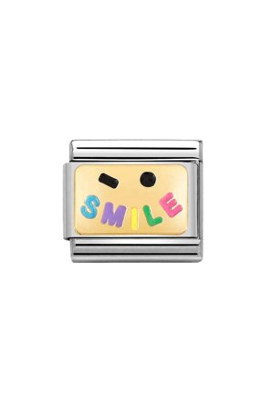 Plates 18K Gold & Enamel Smile