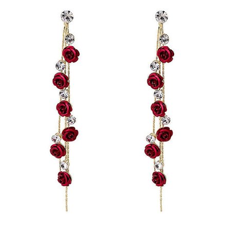 Örhängen Kvinnor Orrous Tassle Örhängen Smycken Ros Dangle Örhängen Blom Örhängen Kvinnor Kvinnor Örhängen Ros