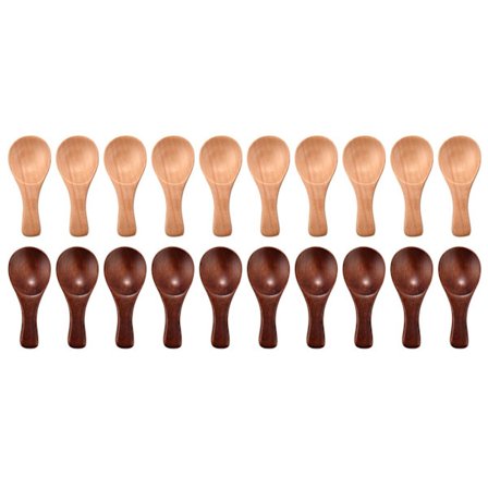 20 kpl pieniä puulusikoita, mini-maustelusikoja, sokeri-, mauste-, suola-, hunaja-, teelusikoita, kahvi-, tee-, hillo-lusikoita