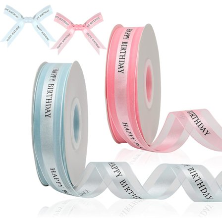 2 st Happy Birthday-band Chiffon Organza-band Silke Satin
