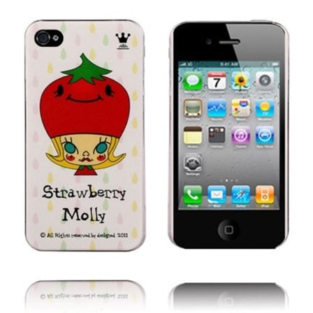 Söt tecknad baby (rosa och vit) iPhone 4/4S-fodral