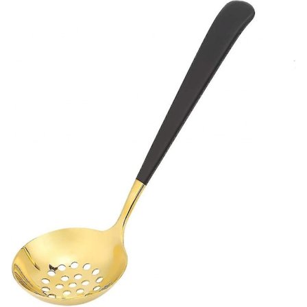 Rustfritt stål skje med hull til servering for kjøkken, matlaging, buffet, suppe