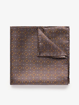 John Henric Men's Brown Pocket Square Size Onesize