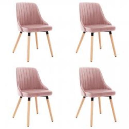Vidaxl Matstolar 4 St Rosa Sammet Rosa