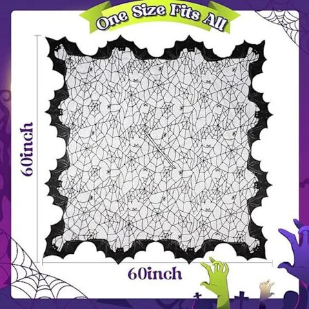 Halloween Hämähäkki Poncho Musta Pitsi Hämähäkinverkko Viitta Noidan Hämähäkinverkkokappa Kuolleiden Päivä Halloween Asu (FMY) Halloween Poncho 