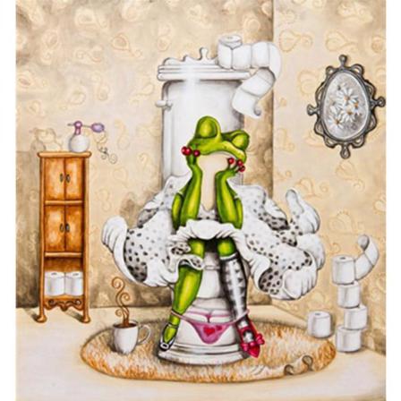 Full 5d Diy Diamond Painting Ms. Groda Går Till Badrummet Broder Som På Bilden 1 40x40cm