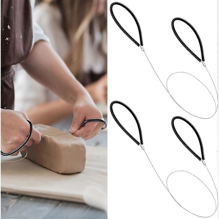 2 Stykker Ler Skærere Wire Ler Mudder Skære Wire Keramik Wire Skæreværktøj Med Sort Gummihåndtag Til Keramikhjul Og Ler Keramik Fremstilling - ya