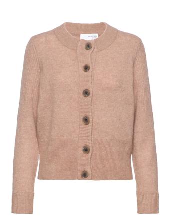Slfsia Ls Knit Cardigan B Brown Selected Femme