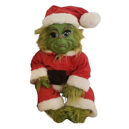 Jul Grinch Latex Plysjdukke Gjenfødt Baby Grinch Plysjleketøy Julegave