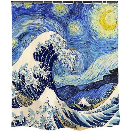 Van Gogh Stjernenat Brusergardin Badeværelsestilbehør