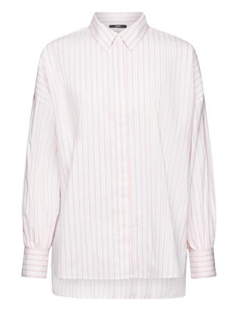 Striped Over D High Low Blouse Langermet Skjorte Rosa Esprit Collection*Betinget Tilbud