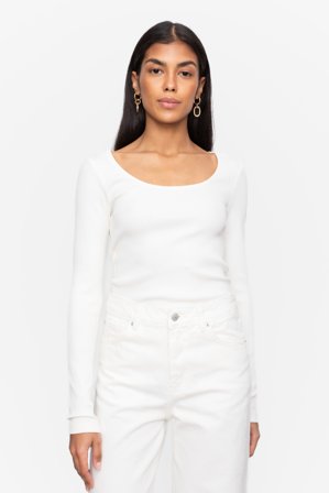 CAMILLA PIHL - Polly Rib Scoop Neck - Ecru SizeL