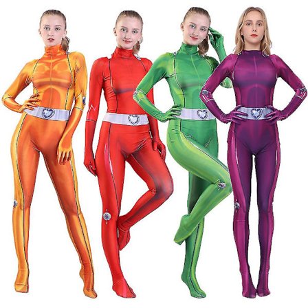 Totally Spies Cosplay-asu lapsille ja aikuisille Zentai Clover Sam Alex Britney Mandy Halloween W