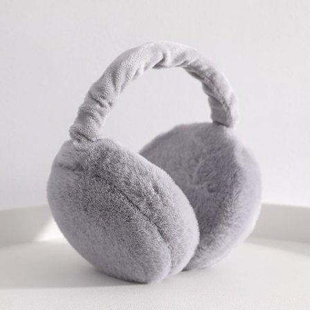 Grå hopfällbara vinteröronmuffar Unisex Anti Cold Earmuffs Plysch Win
