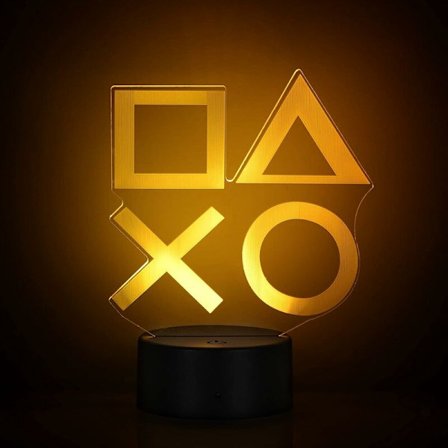 Gaming-lampe - Gamer-lampe med fjernkontroll på siden - 16 farger - 4 lysmoduser - Spilldekorasjon (modell A) -