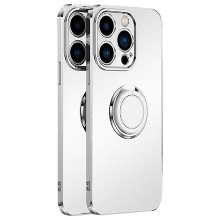 Iphone 14 Skal Ringhållare Electroplating Kickstand - Vit