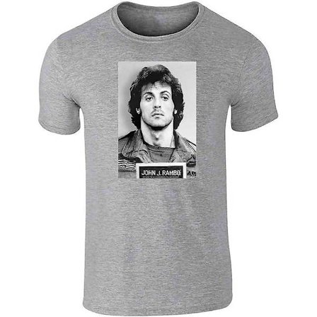 John J Rambo Mugshot grafisk t-shirt Sylvester Stallone Movie T-shirt för män