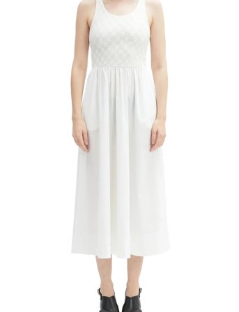 Bardot Bryony Lace Poplin Midi Dress - White - 38