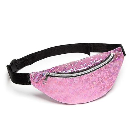 Fanny Pack för barn, glitter midjeväska glänsande väskor med justerbart bälte för barn Sport löpning, camping, resa