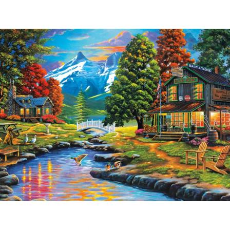 Diamond Painting 5d Diy Diamant Målning Forest Hut Scenery 50x70cm