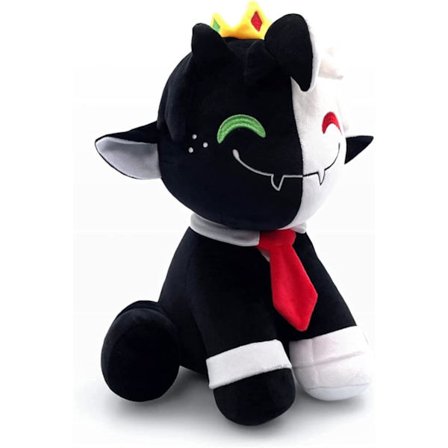 Animert cosplay-bamse, 9,8 tommer animert bamseleke, kreativ myk bamse tegneserie svart og hvit Devil Bamselekegave til barn (30 cm) /