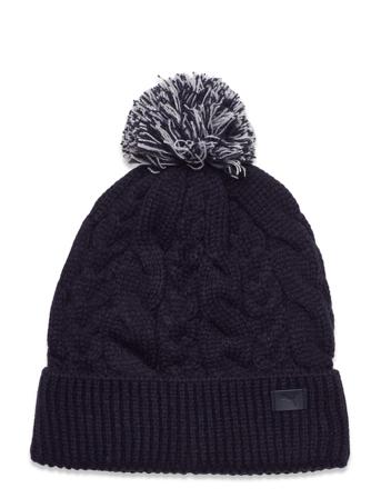 W's Cable Pom Beanie Accessories Headwear Beanies Svart PUMA Golf