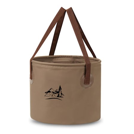 Stor hopfällbar hink tvättfat med handtag, portabel vattenbehållare 20 liter (brun)