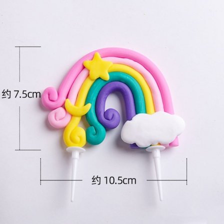 5 kpl Syntymäpäiväkakkukoristeita Rainbow Cake Toppers 2 2