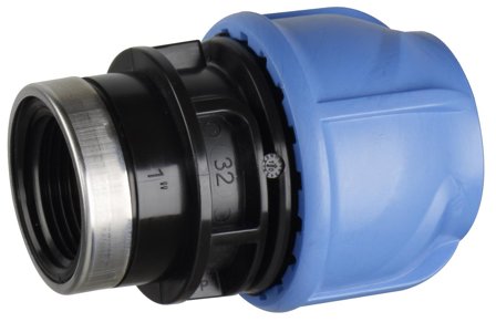Georg Fischer 3004080522 PEM-kobling PP, rett, innvendig gjenge, redusert 32 x G25, Installasjon