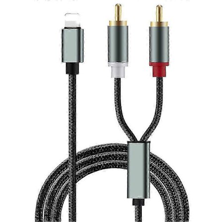 Lightning - RCA-äänikaapeli, yhteensopiva iPhone-kaiutinliitännän kanssa - lingling}
