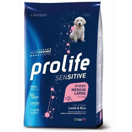 Prolife Dog Sensitive Lamb & Rice Cibo Secco Per Cani Cuccioli