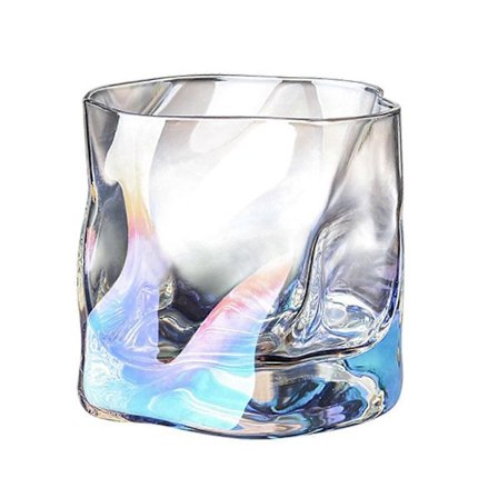 Whiskeyglas med 3D bjergdesign - Kreativt gammeldags glas til at drikke Scotch, Bourbon og cocktails - 280ml AYE