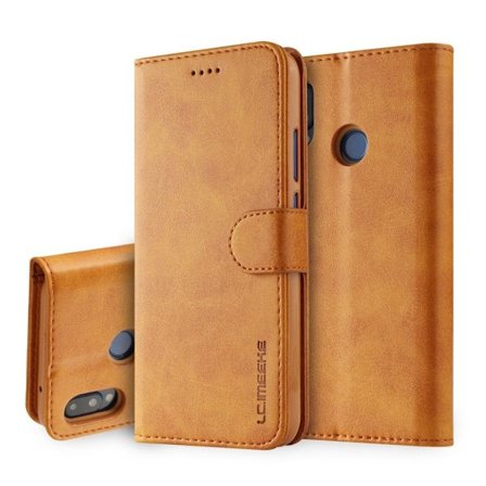 LC IMEEKE Huawei P20 Lite beskyttelses deksel av syntetisk skinn i retro stil - brun