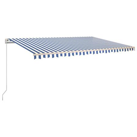 Vidaxl Markis Manuellt Infällbar 500x350 Cm Blå Och Vit Blå