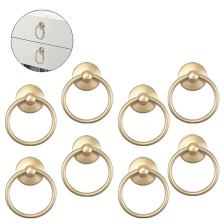 8 st Vintage Skåpsringknoppar Runda Antik Draghandtag