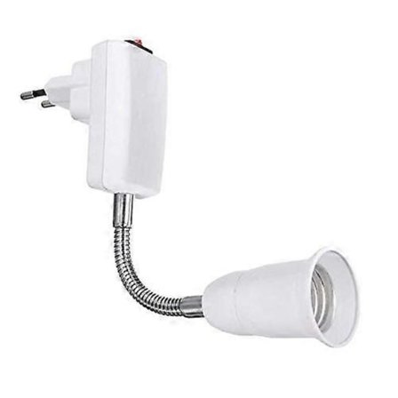 E27 Sokkel med Bryter for Kjøkkenvegglampe, AC 220V, E27 Lampeholder Frittstående, Spotlight Trådløs Vegglampe for Leselampe, Garasjelampe (Med