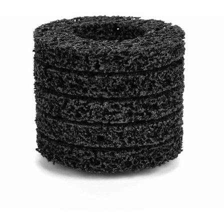 5 stk. Strippinghjul Poly Strip Hjulskive Rust Rengøring Kvalitetssliber Vinkelsliber Skiver Sort 100mm 60