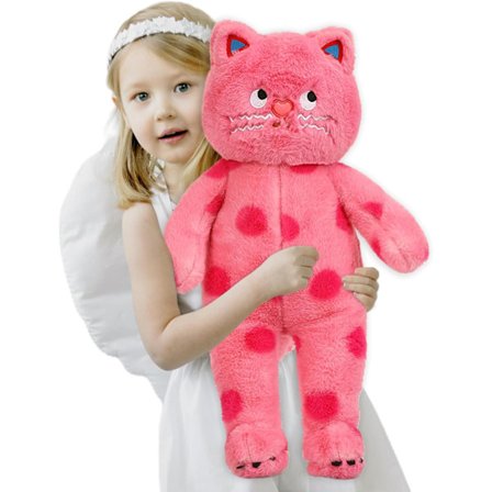 Koselig Katt Plysjdyr, Myk Klemmbar Plysj Pute for Gutter Jenter Barn Kjæreste Ideelle Valentinsdaggaver (Rosa, 23 tommer)