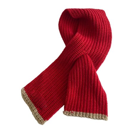 Strikket skjerf for barn, ensfarget, mykt og varmt, rødt