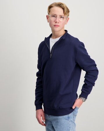 LMTD NLNNIZU LS BRU HALF ZIP SWEAT Niebieski Swetry Unisex - Kids Brand Store