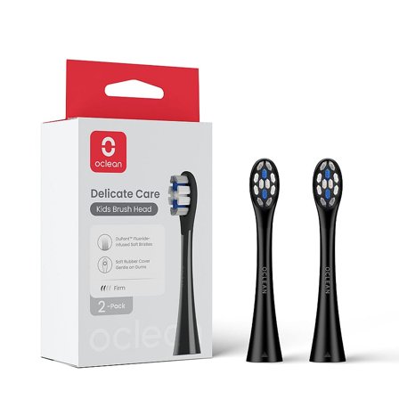 Oclean Børstehoveder Kids / Børn 2-Pak Sort, Medicin & Pleje, Tandbørster, Børstehoveder