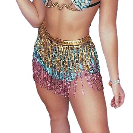 Dam Magdans Paljett Hip Scarf Boho Style Party Kostym För Dansfester