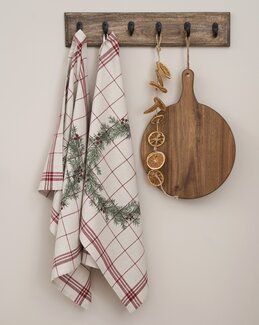 Keittiöpyyhe Joulukranssi 2 kpl pakkaus Pellava