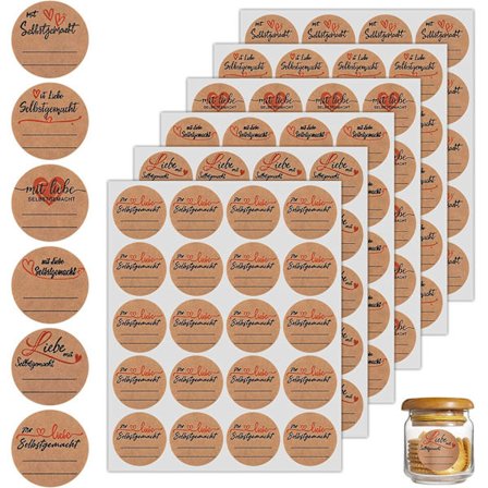 30 stk. 3,8 cm selvklæbende etiketter, kraftpapir dekorative