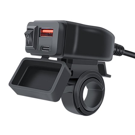 Dobbelt USB Motorcykel Telefonoplader 6.8A Hurtig Opladning med Voltmeter Vandtæt Motorcykel USB Oplader Nem Installation