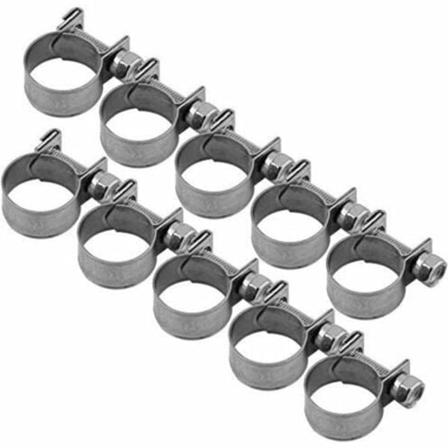 10-pakks Heavy Duty Rustfritt Stål Drivstoffslanger Klemmer 6mm-20mm Valgfri Størrelse for VVS (13-15mm)