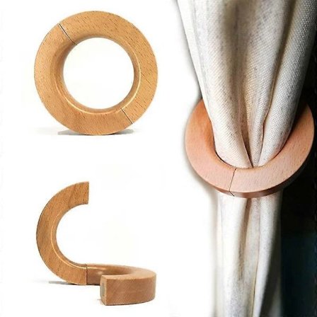 Gardinbinding i træ, europæisk klassisk retro dekorativ