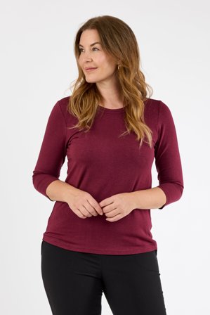 SIGNATURE - 3/4 Ærmet T-shirt - Bordeaux