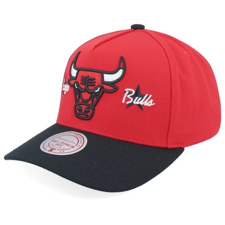 Mitchell & Ness - Rojo adjustable Gorra - Chicago Bulls Hook Stars Pro Pinch Red/Black A-Frame Adjustable @ Hatstore