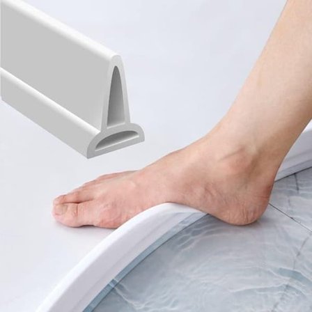 Brusebundstykke / Vandbarriere – Selvklæbende PVC-bruselist 1m/2m – Vandprop til brusekabine og badeværelsesforseglingsliste